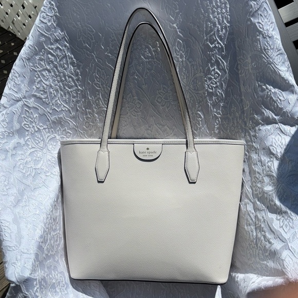 kate spade Handbags - Kate Spade zip top tote bag bone color